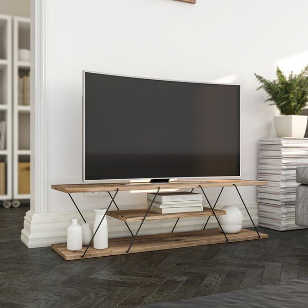 TV omarica v orehovem dekorju v naravni barvi 120x33 cm Canaz – Kalune Design-image-3