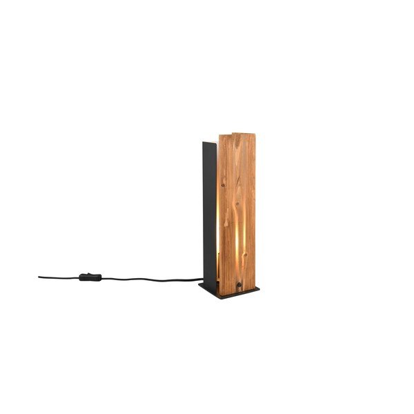 Namizna svetilka z lesenim senčilom v črni in naravni barvi (višina 40 cm) Karuni – Trio-image-4