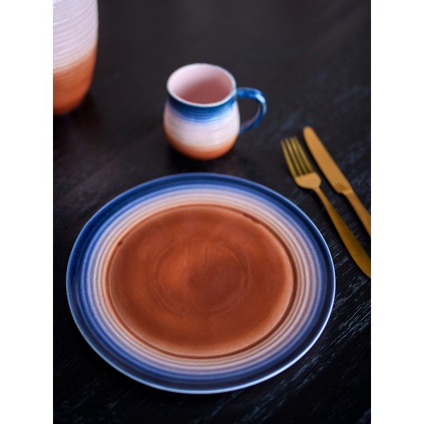 Modri/oranžni krožniki v kompletu 4 ks iz kamenine ø 27 cm Tatum – Bloomingville-image-1