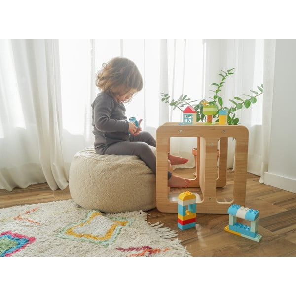 Bež otroški tabure iz tkanine bouclé Cream – Really Nice Things-image-1