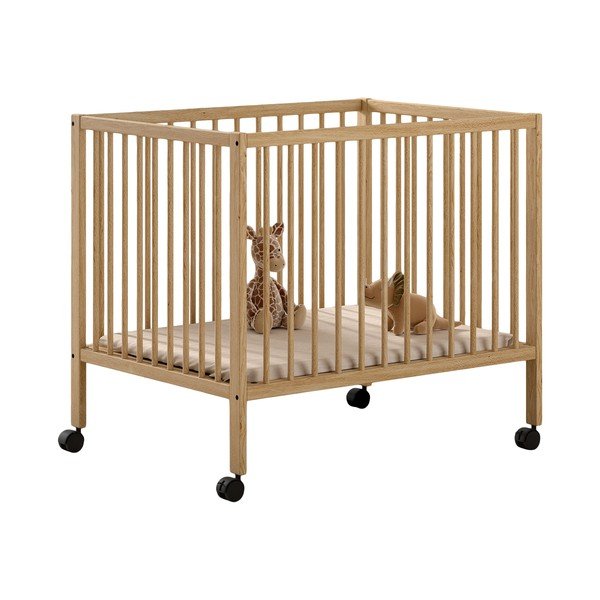 Stajica iz masivne bukve z nastavljivo višino/na koleščkih 95x75 cm v naravni barvi Dino – Vipack