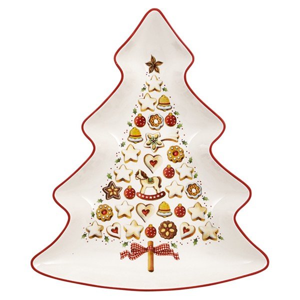 Rdeče-bela servirna skleda iz porcelana v obliki božične jelke Villeroy&Boch Tree-image-3