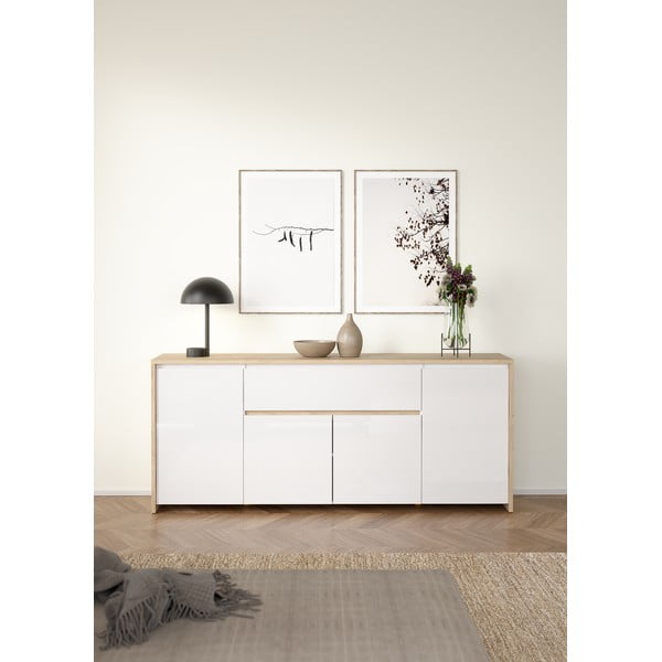 Bela komoda v hrastovem dekorju 197x84x48 cm Next – Tvilum-image-1