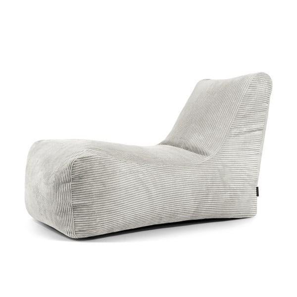Kremno bela vreča za sedenje iz rebrastega žameta Lounge – SLOWDOWN