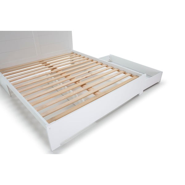 Bela zakonska postelja s prostorom za shranjevanje z letvenim dnom 160x200 cm Gabi - Marckeric-image-4