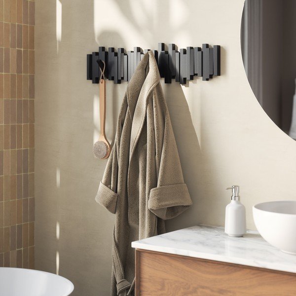 Črn plastičen stenski obešalnik 72 cm Sticks – Umbra-image-2