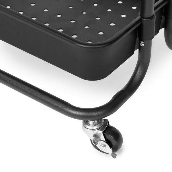 Črn plastičen regal na koleščkih 43x36 cm Grena – Compactor-image-3