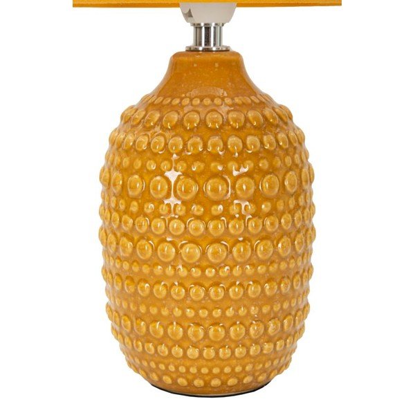 Gorčično rumena keramična namizna svetilka s tekstilnim senčilom (višina 30,5 cm) Points – Mauro Ferretti-image-3