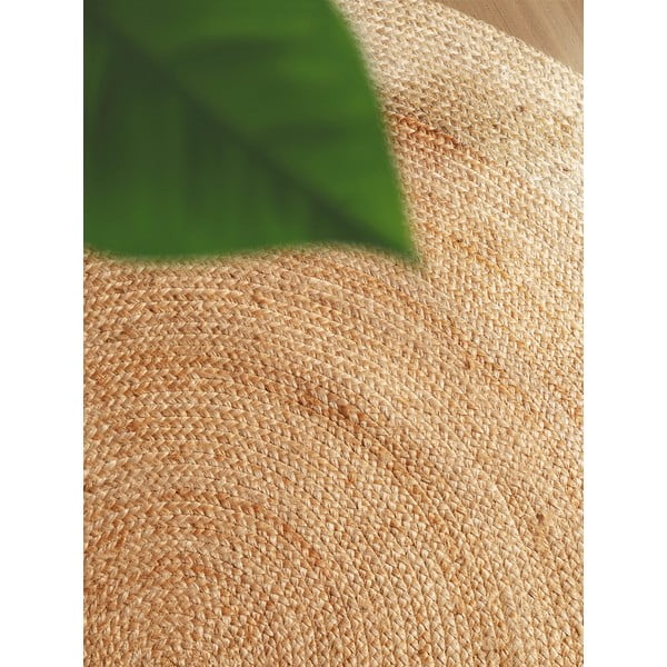 Obojestranska ročno tkana okrogla preproga iz jute v naravni barvi ø 200 cm Jutta Gold – Hanse Home-image-3