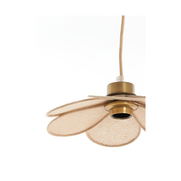 Kremno bela viseča svetilka s tekstilnim senčilom Fyano – Light & Living-image-4