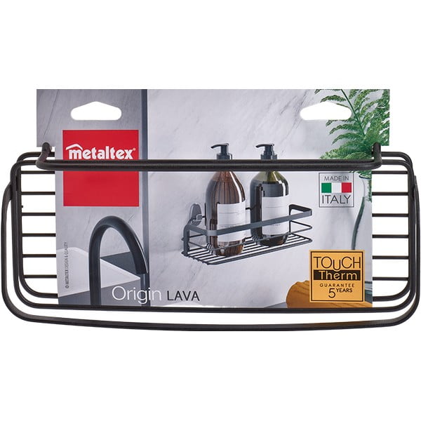 Črna kopalniška polica Metaltex Origin Lava-image-2