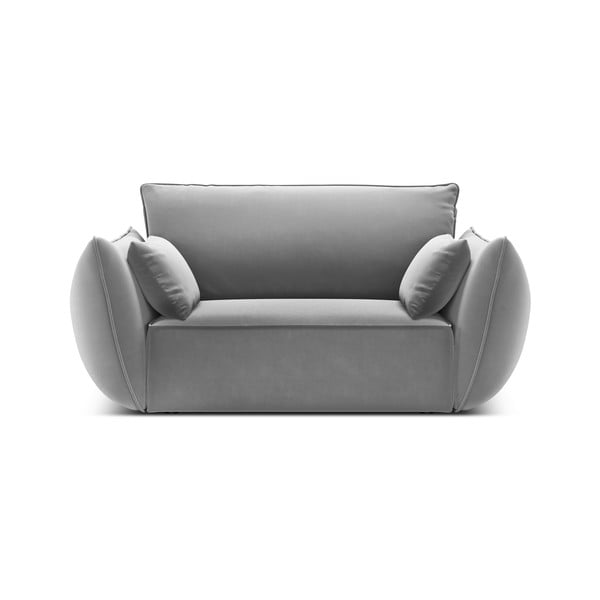 Svetlo siv žameten fotelj Vanda – Mazzini Sofas-image-2