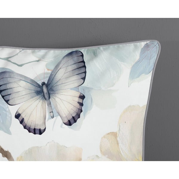 Bela/zelena enojna podaljšana posteljnina iz bombažnega satena 140x220 cm Adiwanya – Descanso-image-3