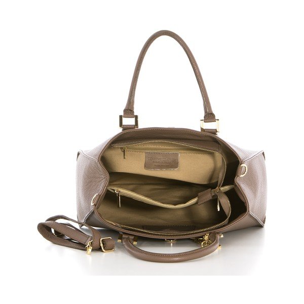 Usnjena torbica Dol Taupe-image-3
