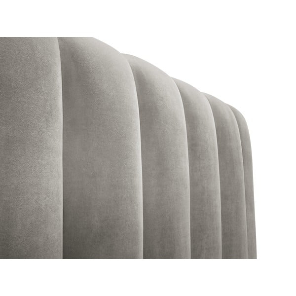 Svetlo siva oblazinjena zakonska postelja s prostorom za shranjevanje z letvenim dnom 180x200 cm Kelp - Micadoni Home-image-4