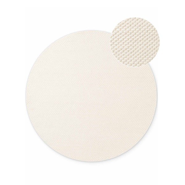 Kremno bela ročno tkana volnena okrogla preproga ø 160 cm Lyon Beans – Elle Decoration