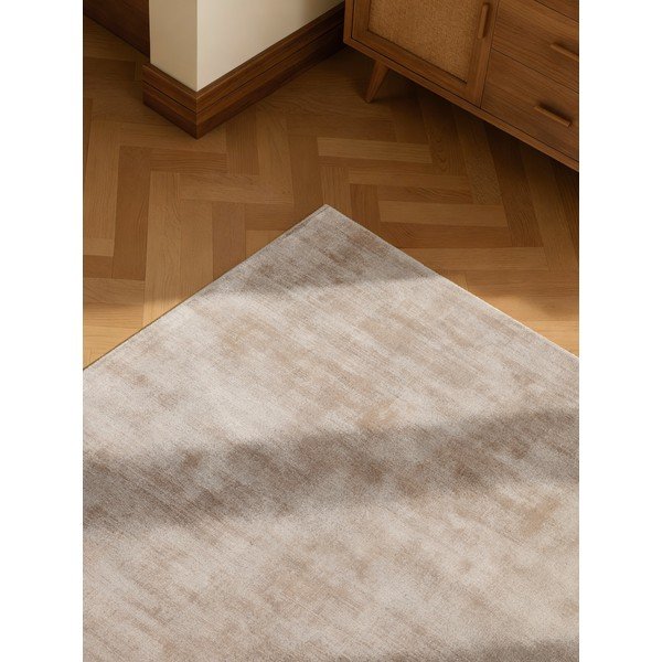 Bež ročno tkana viskozna preproga 80x150 cm Noemi – Vikosa-image-3