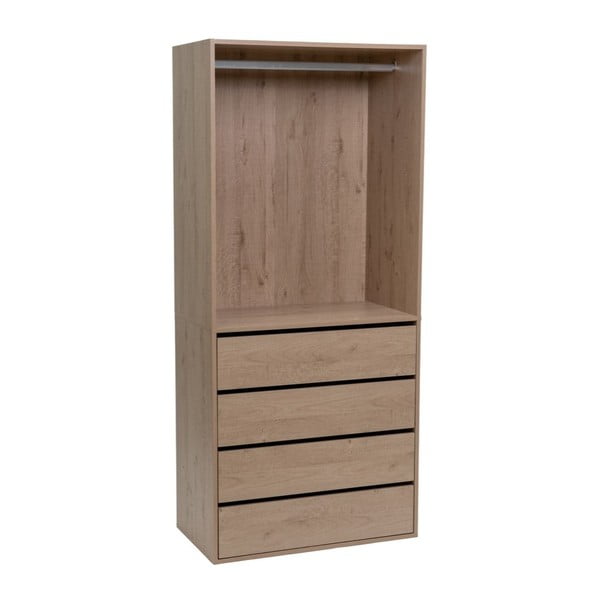 Odprta modularna garderobna omara v hrastovem dekorju 80x180x45 cm Modular – Casa Selección