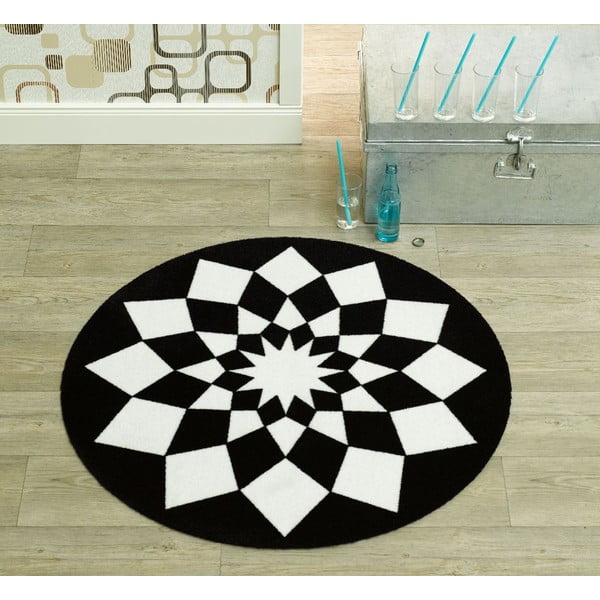Preproga Deko - črna geometrija, 100 cm-image-1