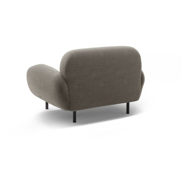 Siv fotelj iz tkanine bouclé Poppy – Micadoni -image-2