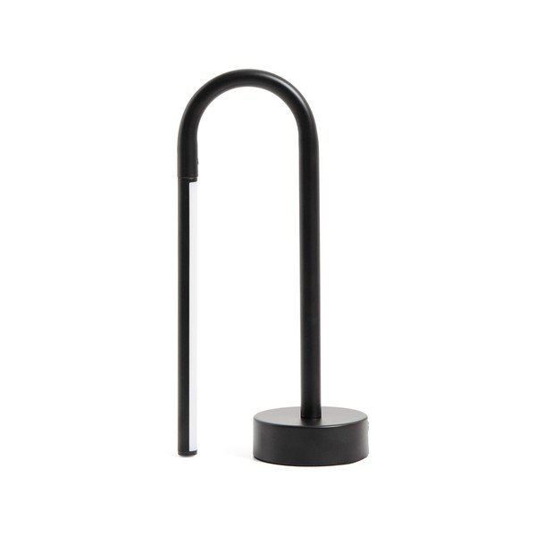 Črna kovinska LED namizna svetilka (višina 30 cm) Bow – Kave Home