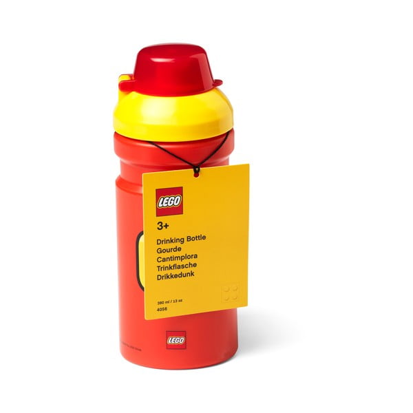 Rdeča steklenička za vodo z rumenim pokrovom LEGO® Iconic, 390 ml-image-2