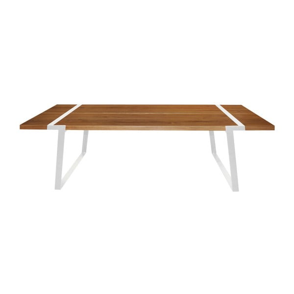 Jedilna miza iz temnega lesa z belim podstavkom Canett Gigant, 240 cm