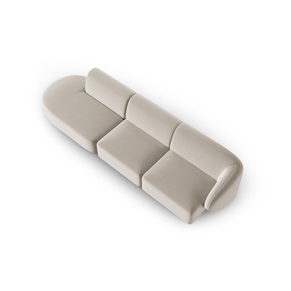 Bež žametna sedežna garnitura desni kot 311 cm Paolo – Milo Casa-image-1
