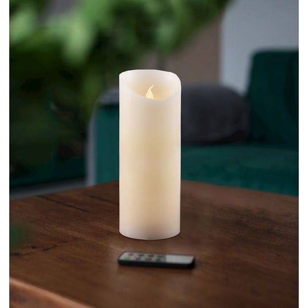 LED sveča z daljinskim upravljalnikom DecoKing Wax, višina 20 cm