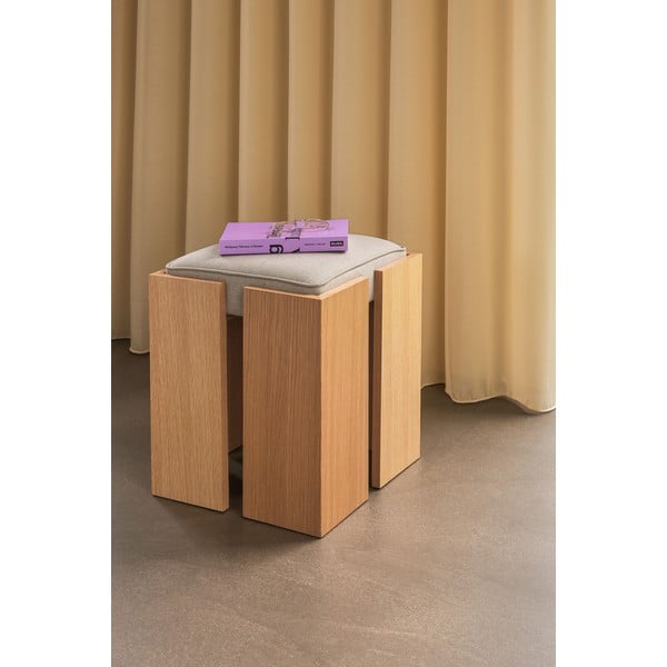 Stolček v naravni barvi Forma – Hübsch-image-1