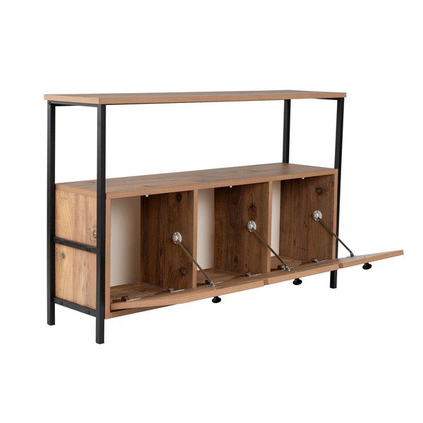 Stranska mizica v borovem dekorju v naravni barvi 29,5x120 cm Solace – Kalune Design-image-3