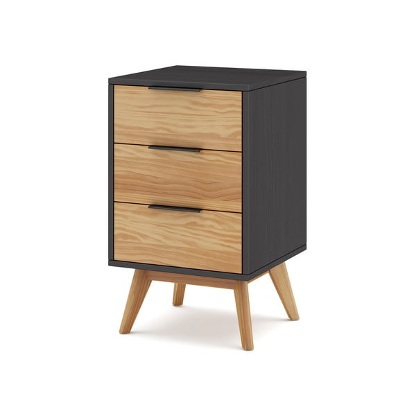 Nočna omarica iz masivnega bora v naravni barvi Lavis – Marckeric-image-3