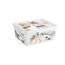 Bela plastična škatla za shranjevanje s pokrovom 40x34x17 cm C Box Style – KIS