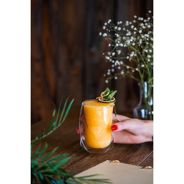 Komplet 2 kozarcev za latte z dvojno steno Vialli Design Geo, 250 ml-image-1