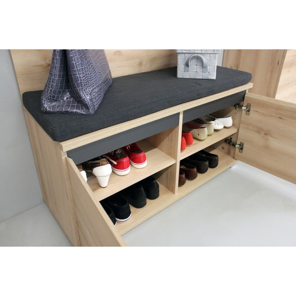 Omara za čevlje v bukovem dekorju s klopjo Lissabon - Germania-image-3