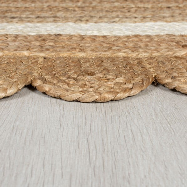 Ročno tkana preproga iz jute v naravni barvi/slonokoščena 120x170 cm Grace White – Flair Rugs-image-4