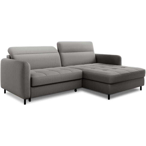 Siva žametna raztegljiva/s prostorom za shranjevanje kotna sedežna garnitura (desni kot/z ležalnikom) Gomsi – ELTAP-image-2