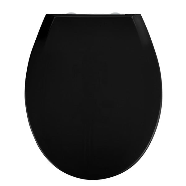 Črna deska za WC školjko s počasnim zapiranjem Wenko Kos, 44 x 37 cm