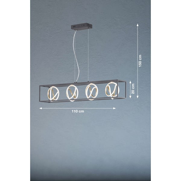 Črna LED zatemnitvena viseča svetilka Gisi – Fischer & Honsel-image-2