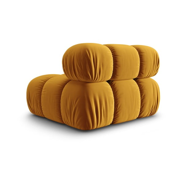 Rumena žametna modularna sedežna garnitura (sredinski modul) Bellis – Micadoni Home-image-4