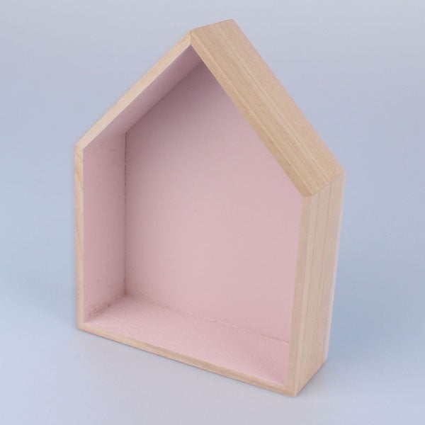 Viseča polica Little House 18x21 cm, roza