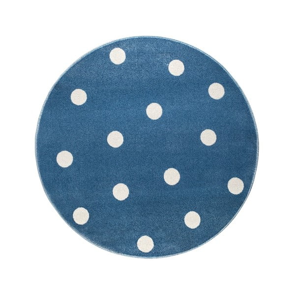 Modra okrogla preproga s pikami KICOTI Blue, ø 100 cm