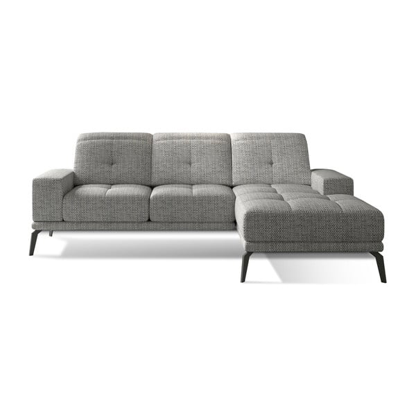 Siva kotna sedežna garnitura (desni kot/z ležalnikom) Torrense – ELTAP