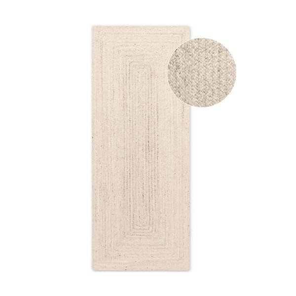 Kremno bel obojestranski/ročno tkan tekač iz jute 80x200 cm Juno – Hanse Home