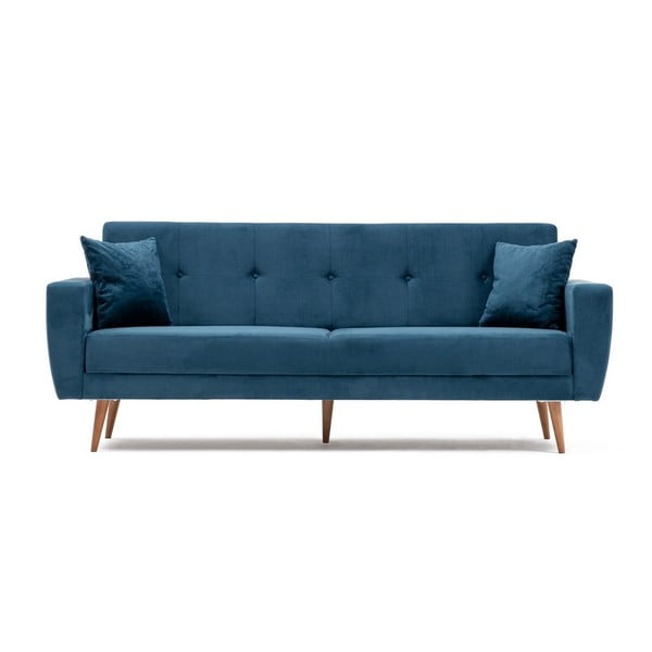 Temno modra raztegljiva kavč postelja Vivalde
