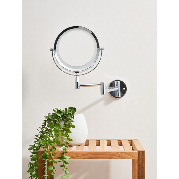 Kozmetično ogledalo z lučjo/povečevalno (2x povečava) 18x29 cm Cassini – Premier Housewares-image-1