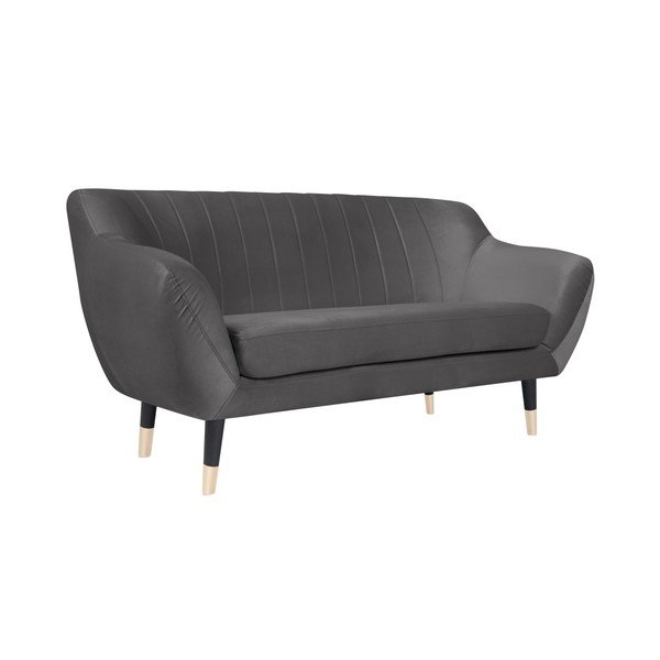 Siva zofa s črnimi nogami Mazzini Sofas Benito, 158 cm-image-2