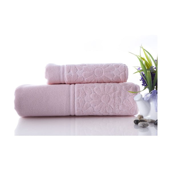Komplet dveh brisač Samba Pink, 70x140 in 50x90 cm