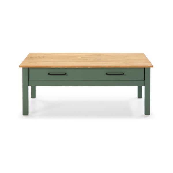 Zelena lesena klubska mizica s ploščo v naravni barvi Marckeric Miranda-image-3