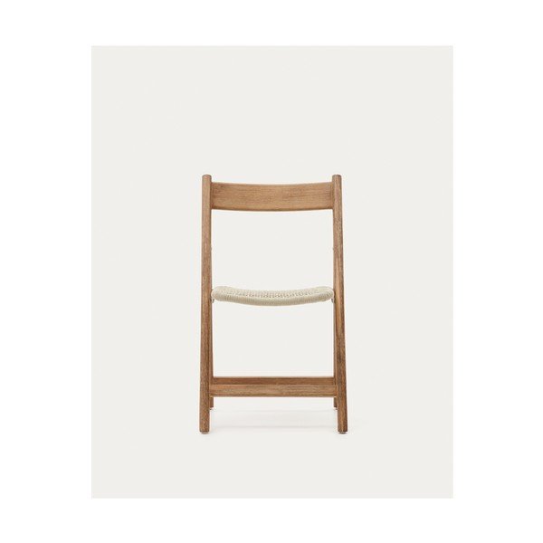 Leseni vrtni stol v beli in naravni barvi Dandara - Kave Home-image-3